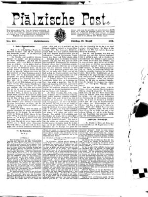 Pfälzische Post Dienstag 20. August 1872