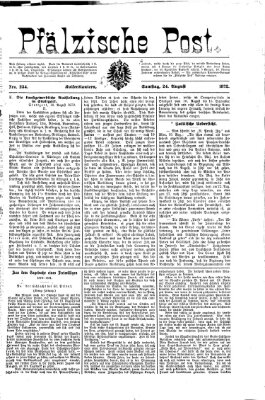 Pfälzische Post Samstag 24. August 1872