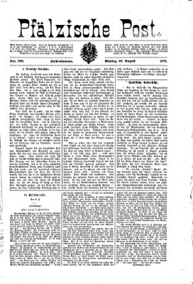 Pfälzische Post Montag 26. August 1872