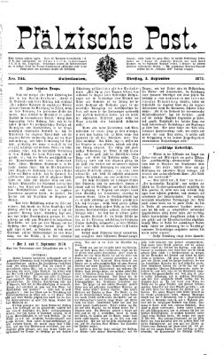 Pfälzische Post Dienstag 3. September 1872