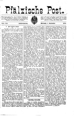 Pfälzische Post Mittwoch 4. September 1872