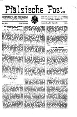 Pfälzische Post Donnerstag 12. September 1872