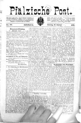 Pfälzische Post Sonntag 29. September 1872