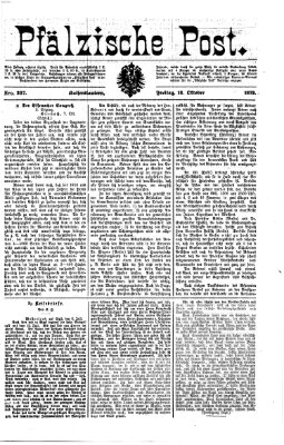 Pfälzische Post Freitag 18. Oktober 1872
