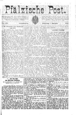 Pfälzische Post Donnerstag 7. November 1872