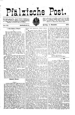 Pfälzische Post Freitag 15. November 1872