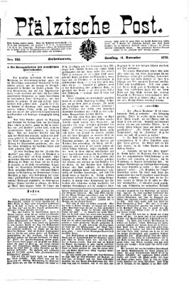 Pfälzische Post Samstag 16. November 1872