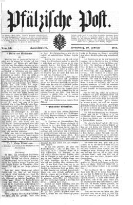 Pfälzische Post Donnerstag 20. Februar 1873