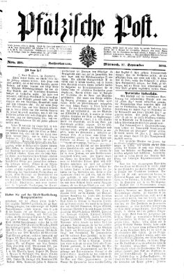 Pfälzische Post Mittwoch 17. September 1873