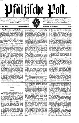 Pfälzische Post Samstag 4. Oktober 1873