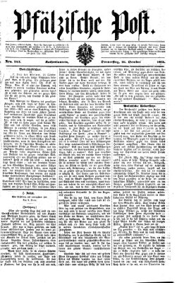 Pfälzische Post Donnerstag 16. Oktober 1873