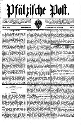 Pfälzische Post Donnerstag 23. Oktober 1873