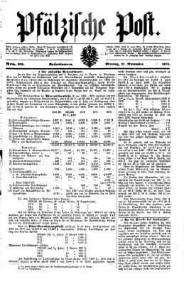 Pfälzische Post Montag 17. November 1873