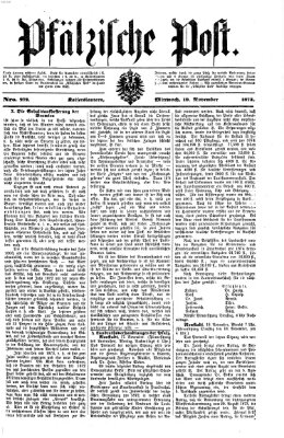 Pfälzische Post Mittwoch 19. November 1873