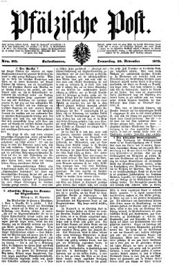 Pfälzische Post Donnerstag 20. November 1873