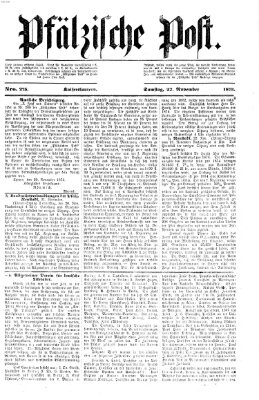 Pfälzische Post Samstag 22. November 1873