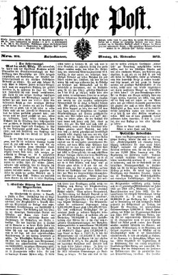 Pfälzische Post Montag 24. November 1873