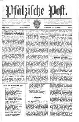 Pfälzische Post Mittwoch 24. Dezember 1873