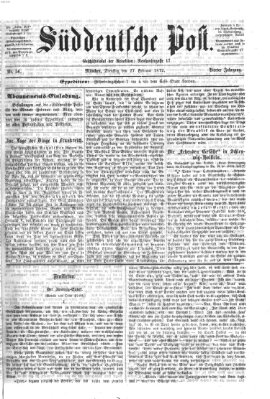 Süddeutsche Post Dienstag 27. Februar 1872