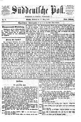 Süddeutsche Post Mittwoch 13. März 1872