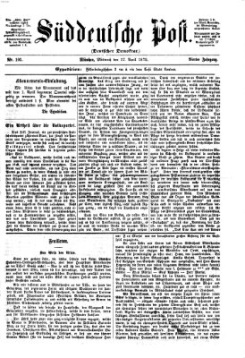 Süddeutsche Post Mittwoch 17. April 1872