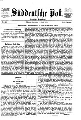 Süddeutsche Post Montag 29. April 1872