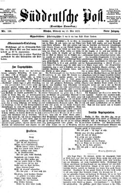 Süddeutsche Post Mittwoch 15. Mai 1872