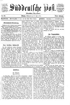 Süddeutsche Post Mittwoch 17. Juli 1872