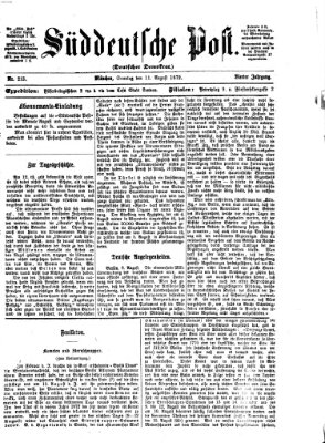 Süddeutsche Post Sonntag 11. August 1872