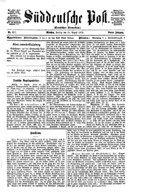 Süddeutsche Post Freitag 16. August 1872