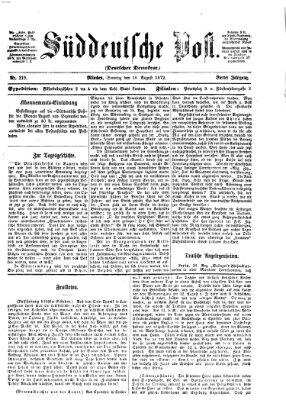 Süddeutsche Post Sonntag 18. August 1872