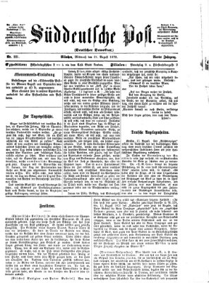 Süddeutsche Post Mittwoch 21. August 1872