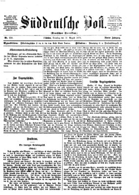 Süddeutsche Post Samstag 31. August 1872