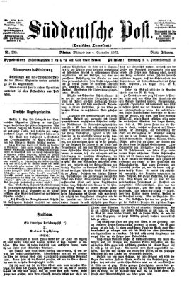 Süddeutsche Post Mittwoch 4. September 1872