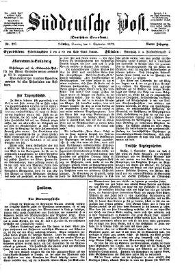 Süddeutsche Post Sonntag 8. September 1872