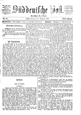 Süddeutsche Post Freitag 13. September 1872