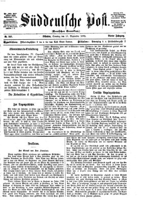 Süddeutsche Post Sonntag 15. September 1872