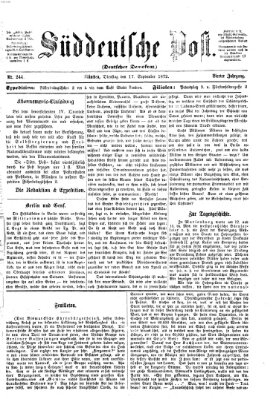 Süddeutsche Post Dienstag 17. September 1872