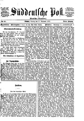 Süddeutsche Post Sonntag 29. September 1872