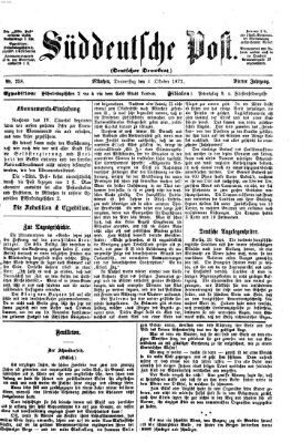 Süddeutsche Post Donnerstag 3. Oktober 1872