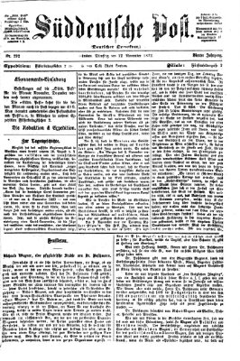 Süddeutsche Post Dienstag 12. November 1872