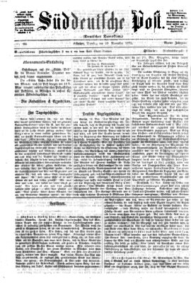 Süddeutsche Post Dienstag 19. November 1872