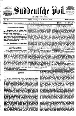 Süddeutsche Post Dienstag 26. November 1872