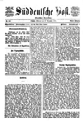 Süddeutsche Post Mittwoch 27. November 1872