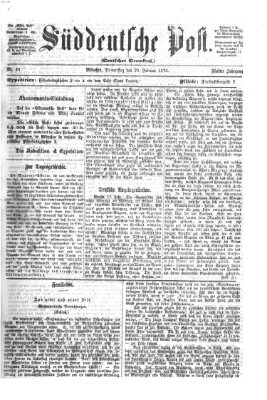 Süddeutsche Post Donnerstag 20. Februar 1873