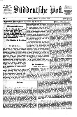 Süddeutsche Post Mittwoch 12. März 1873