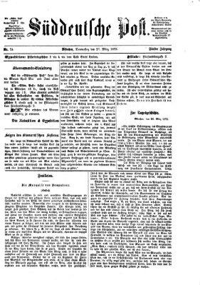 Süddeutsche Post Donnerstag 27. März 1873