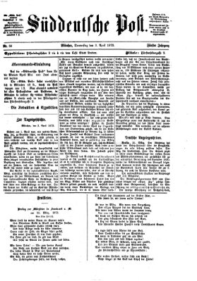 Süddeutsche Post Donnerstag 3. April 1873