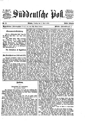 Süddeutsche Post Samstag 5. April 1873