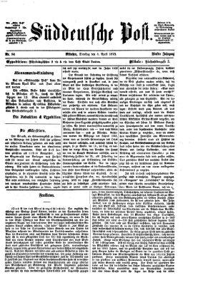 Süddeutsche Post Dienstag 8. April 1873